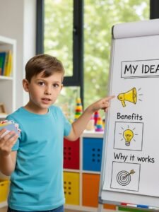 Teaching children the arts of persuasion and marketing